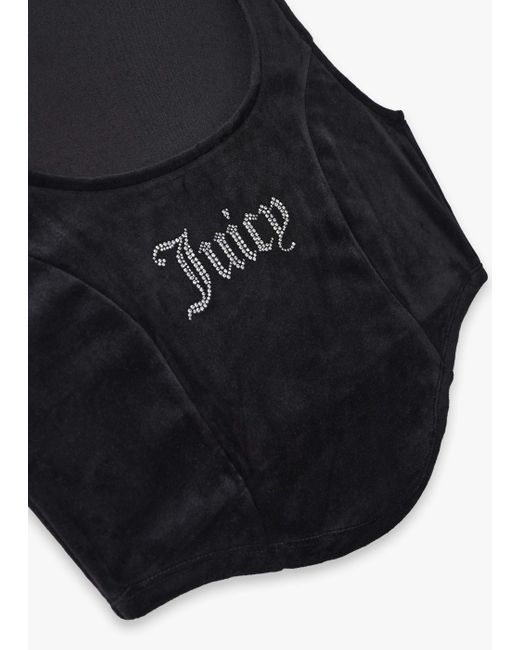 Juicy Couture Black S Camina Diamonte Corset Top
