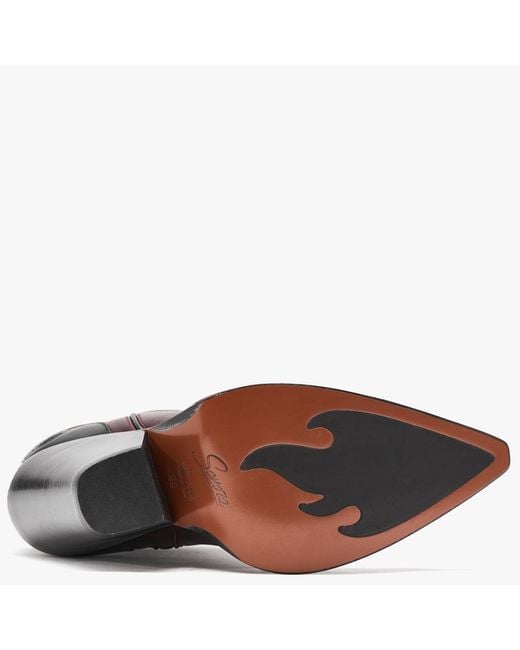 Sonora Boots Melrose Black & Burgundy Leather Western Over The Knee