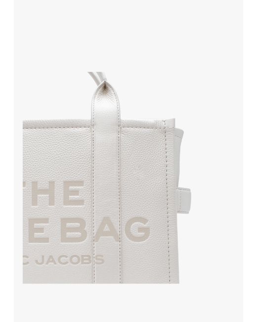 Marc Jacobs White The Leather Medium Cotton Tote Bag
