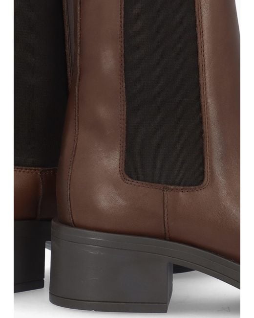 Daniel Brown Light Curved Square Toe Block Heel Chelsea Boots