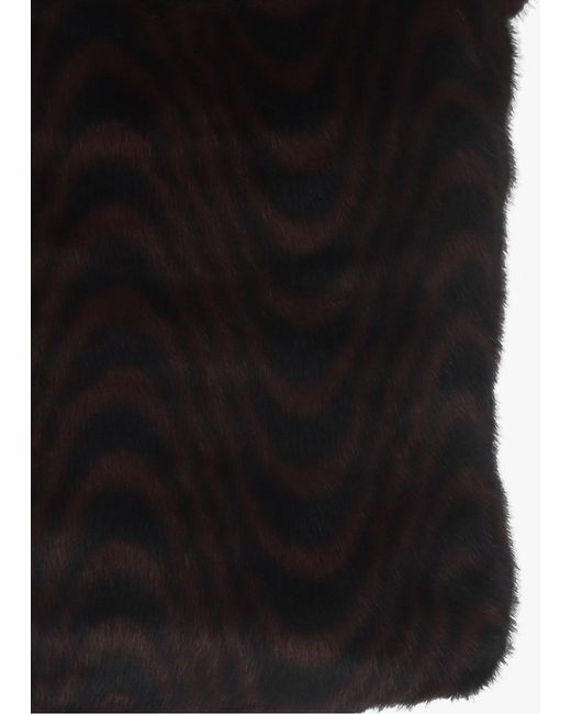 Daniel Black Large Furry & Swirl Faux Fur Shoulder Bag
