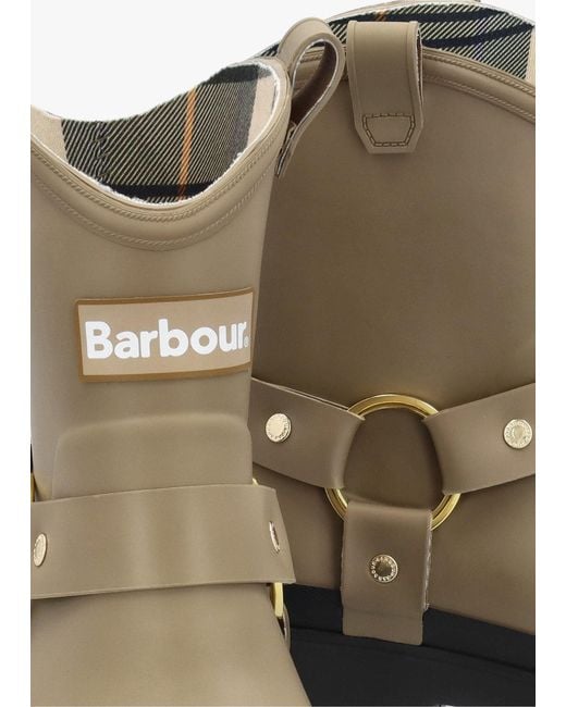 Barbour Gray Elley Harness Military Wellington Boots