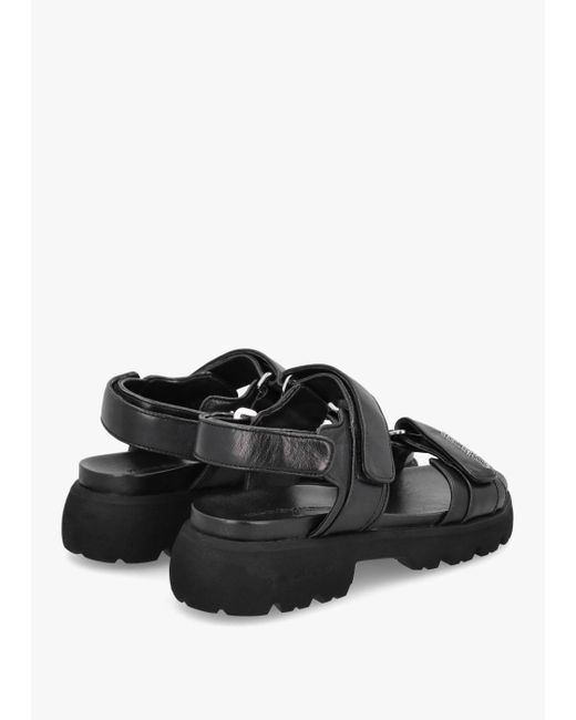 Kennel & Schmenger White Skill Black Leather Chunky Sandals