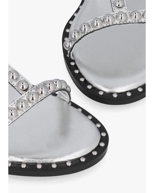 Daniel White Eternal Silver Leather Studded Gladiator Sandals