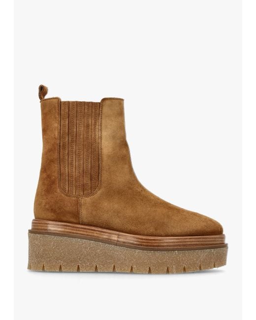 Alpe Brown Alpie Tan Suede Crepe Sole Chelsea Boots
