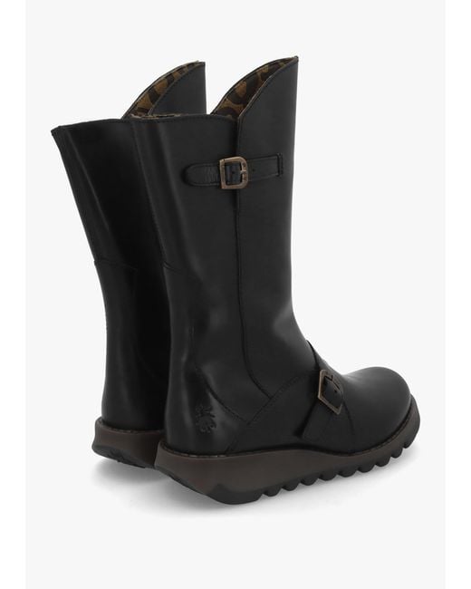 Fly London Black 'mes 2' Calf Length Boots