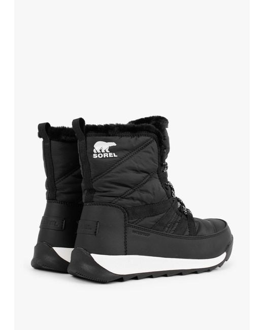 Sorel Whitney Ii Black Nylon Short Lace Ankle Boots