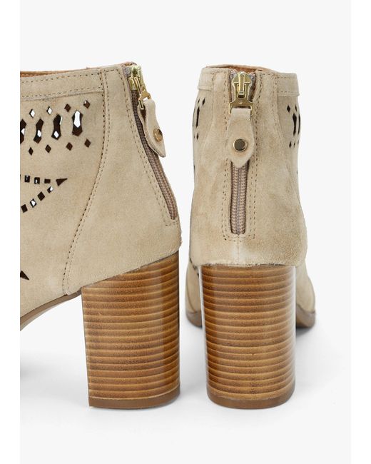 Alpe Natural Albany Perforated Block Heel Shoe Boots