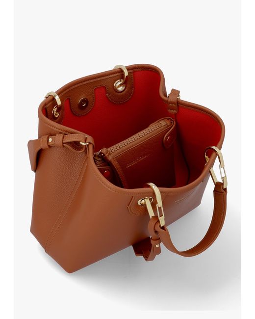 Emporio Armani Brown Myea Cuoio Rosso Shopper Bag With Pouch