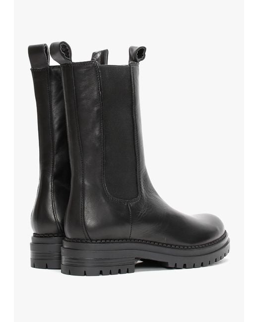 Daniel Izzie Black Leather Elongated Chelsea Boots