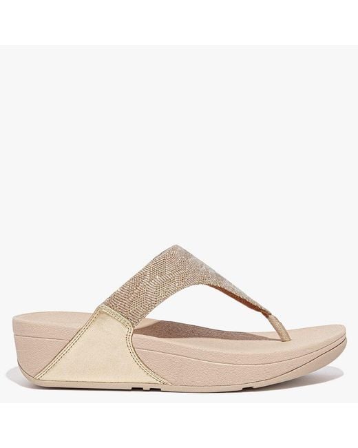 Fitflop Multicolor Lulu Glitz Platino Toe Post Sandals