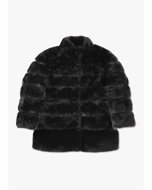Passioni Black Faux Fur Coat