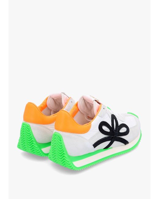 Daniel Movie Green & Orange Suede Runner Trainers