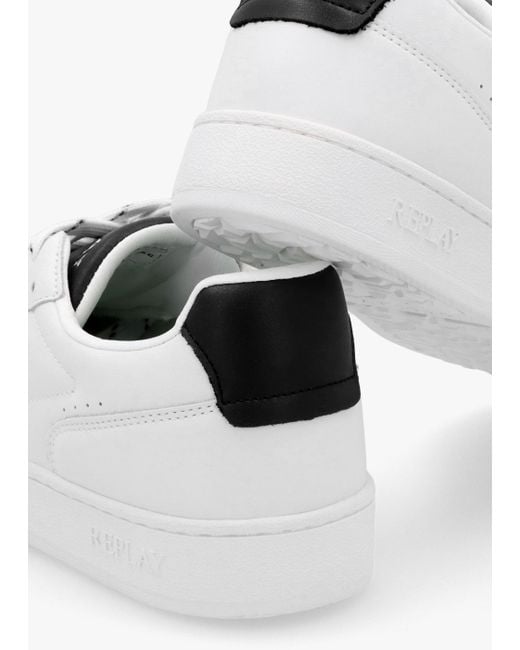 Replay White S Smash Choice Leather Trainers for men