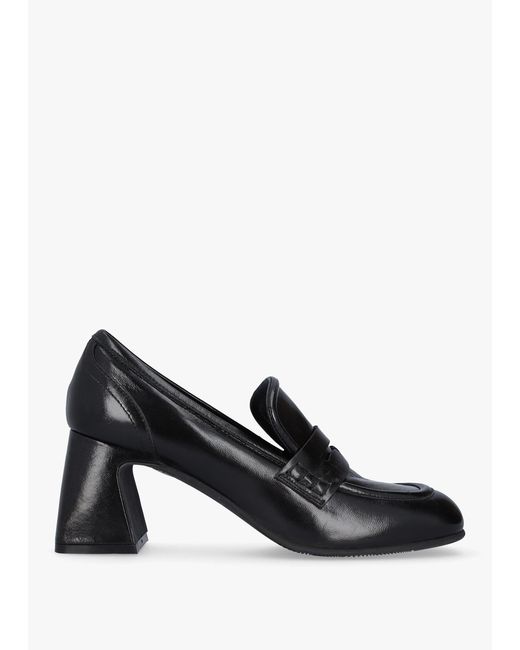 Daniel Black Mirror Leather Heeled Loafers