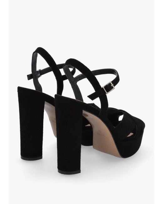 Daniel Avery Black Suede Platform Heeled Sandals