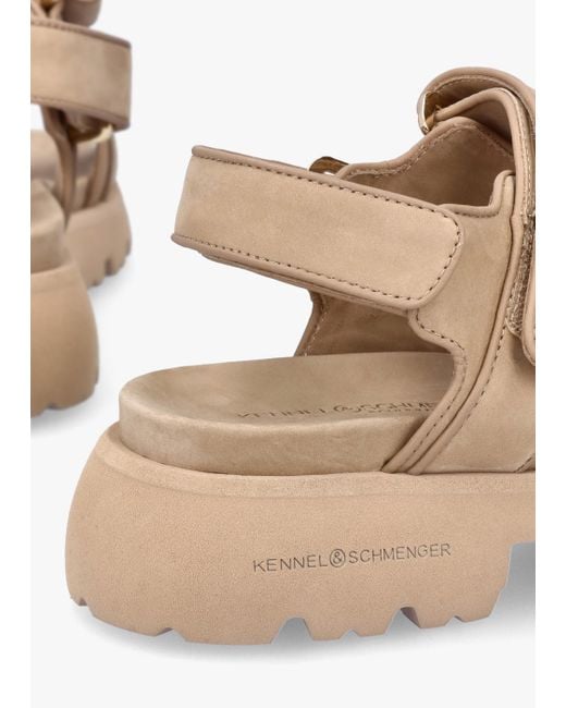 Kennel & Schmenger Natural Skill Beige Nubuck Chunky Sandals