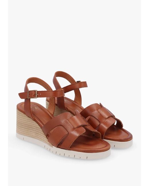 Moda In Pelle Brown Pedie Wedge Sandals
