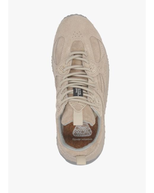 Flower Mountain White Wave Hairy Suede Trainers