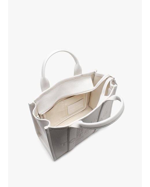 Marc Jacobs White The Leather Medium Cotton Tote Bag