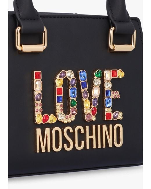 Love Moschino Blue Mini Rhinestone Nero Cross-body Bag