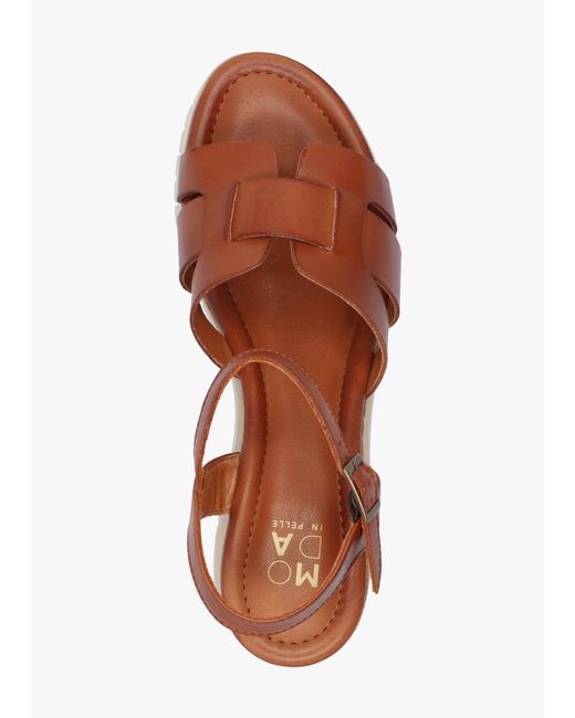 Moda In Pelle Brown Pedie Wedge Sandals