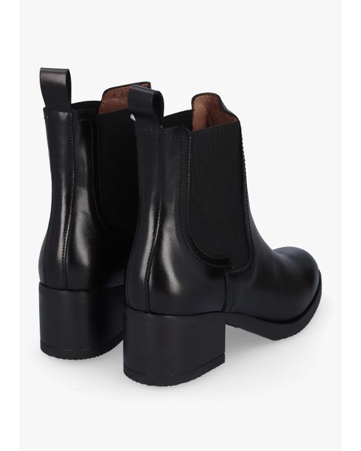 Wonders Yani Black Leather Chelsea Boots