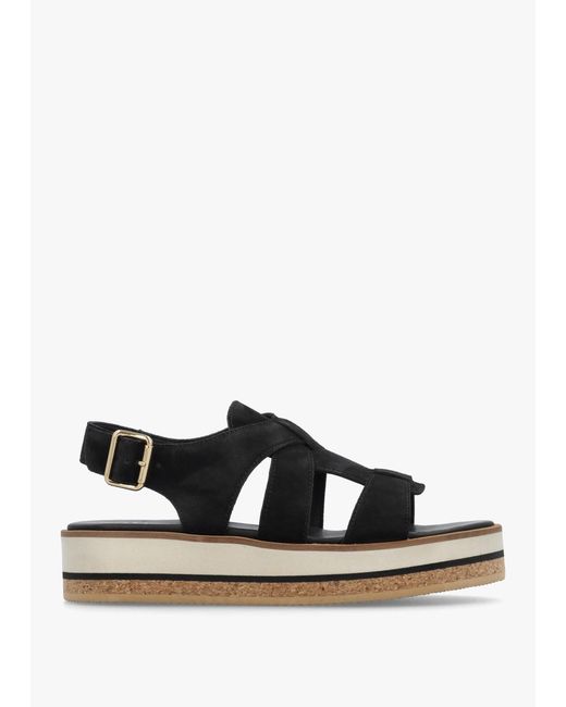 Alpe Black Amsty Slab Sole Fisherman Sandals