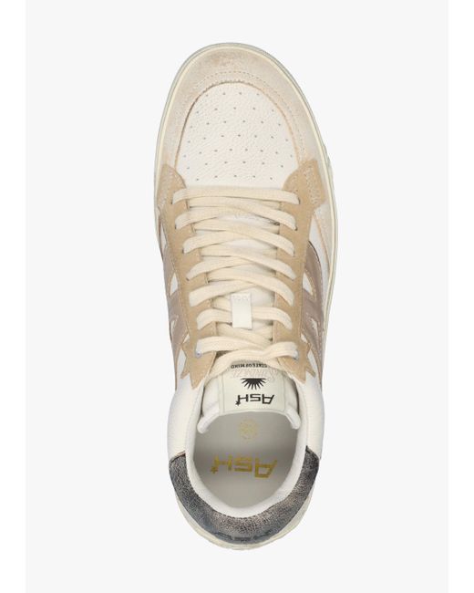 Ash Moonlight Beige White Biscott Mekong Black Distressed Leather Trainers