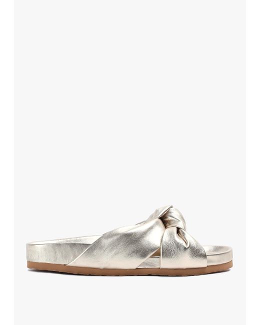 See By Chloé White Spender Gold Lambs Leather Sliders