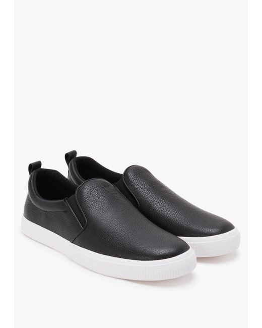 Lauren by Ralph Lauren Haddley Black Tumbled Leather Trainers
