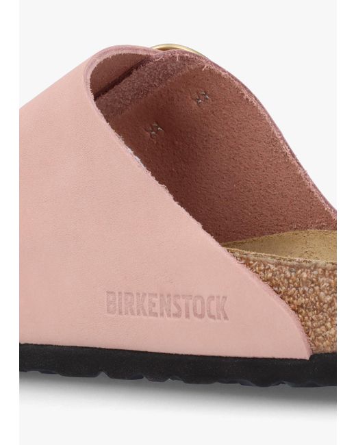 Birkenstock Arizona Big Buckle Soft Pink Nubuck Leather Two Bar Mules