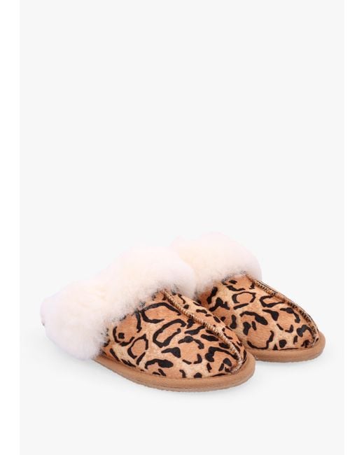 Daniel White Soleo Leopard Calf Hair Sheepskin Twinface Slippers