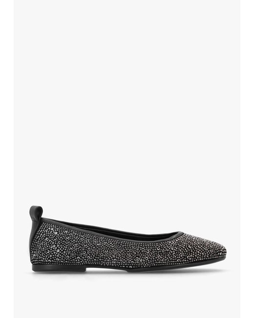 Daniel White Edgie Black Suede Jewel Embellished Ballet Pumps