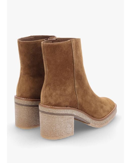 Alpe Brown Airy Block Heel Ankle Boots
