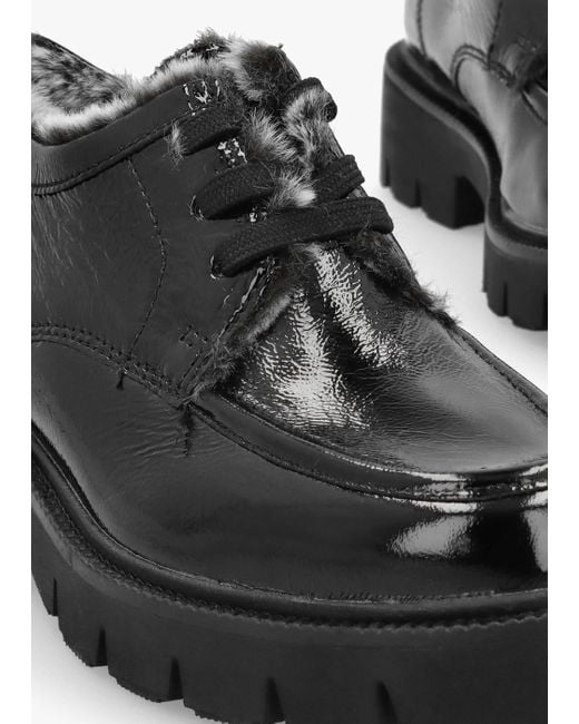 Caprice Farley Black Patent Leather Lace Up Shoes