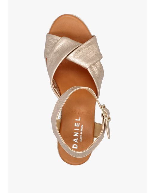 Daniel Natural Jelly Rose Cross Strap Jute Block Heel Sandals