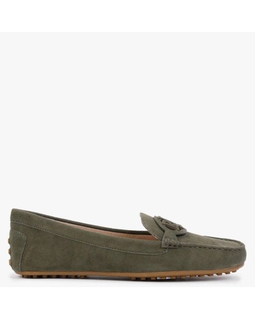 Lauren by Ralph Lauren Brynn Driver Classic Olive Suede Loafers in ...