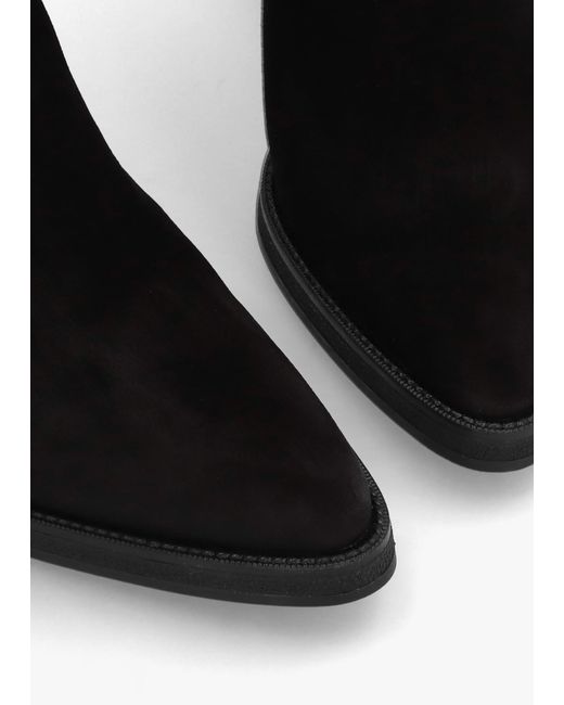 Alpe Black Astrid Rouched Block Heel Knee Boots