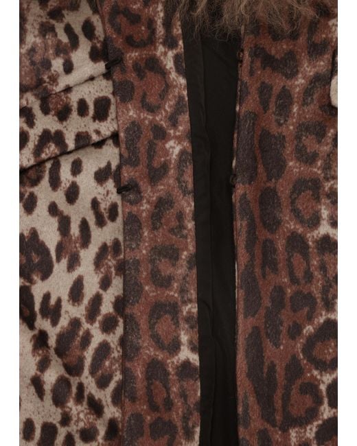 Charlotte Simone Brown Naomi Leopard Print Caramel Longline Coat