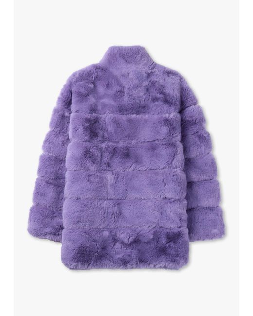 Passioni Purple Faux Fur Coat