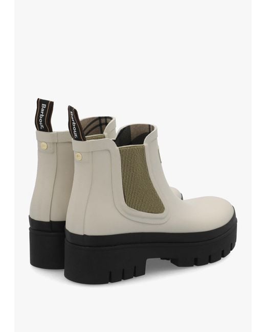 Barbour Multicolor Halton Light Oak Bleached Ankle Wellington Boots