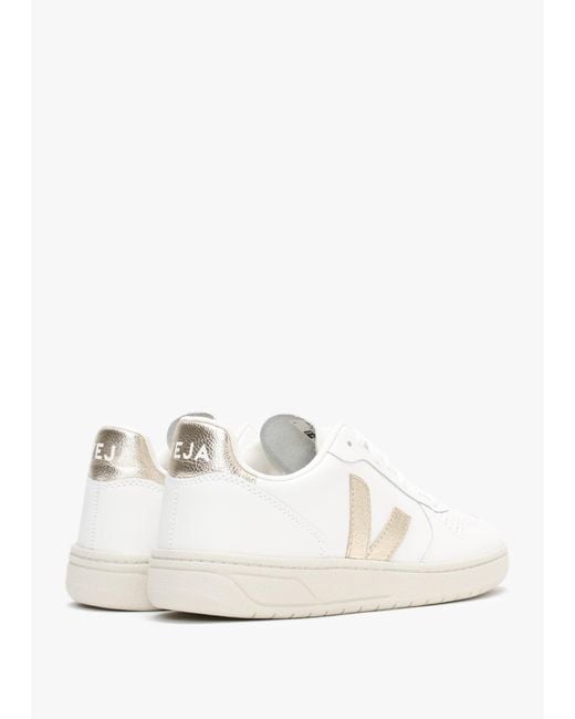 Veja White V-10 Leather Extra Platine Trainers