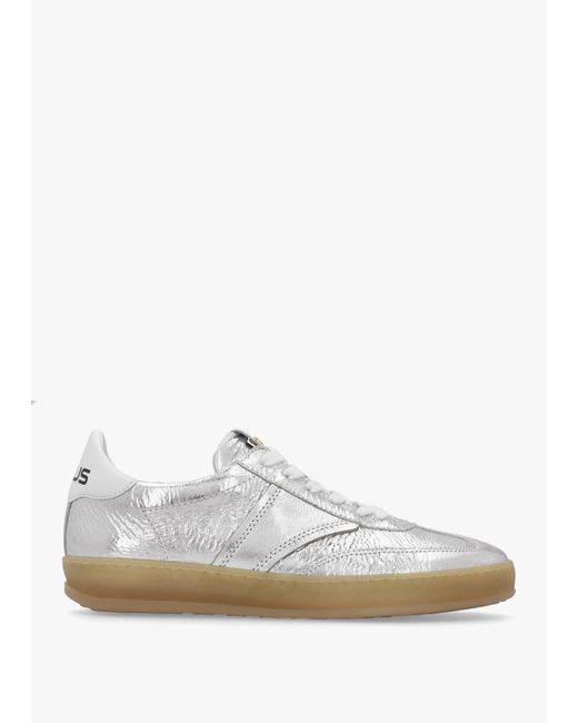 Mjus White Genova Metallic Leather Trainers