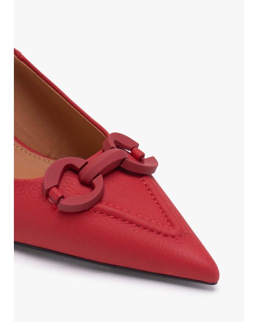 Daniel Eppie Red Leather Mid Heel Sling Back Shoes
