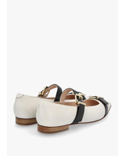 Daniel Nancy White Leather Pointed Toe Pumps