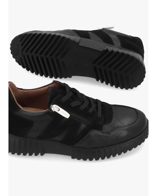 Wonders Black A-4424 Chunky Low Wedge Trainers