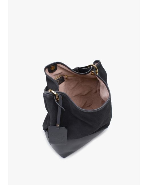 Daniel Black Christian Villa Grey Leather & Suede Slouchy Hobo Bag