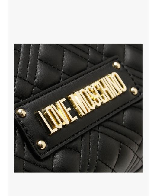 Love Moschino S Diamond Quilt Black Tote Bag