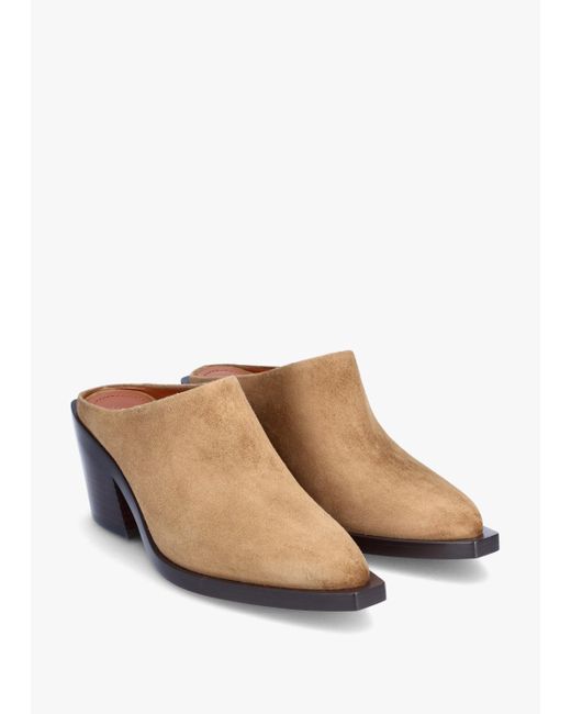 COACH White Paloma Coconut Suede Western Block Heel Backless Mules